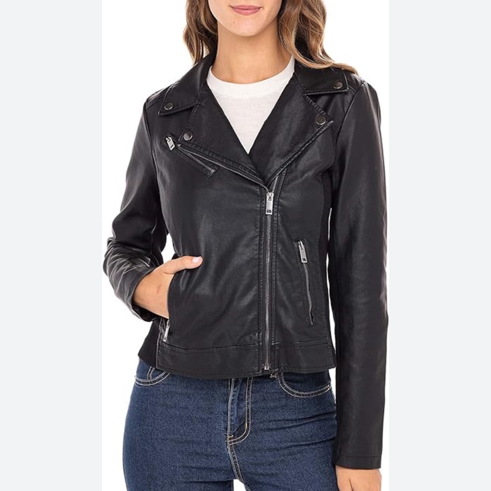 Sebby | faux leather moto jacket